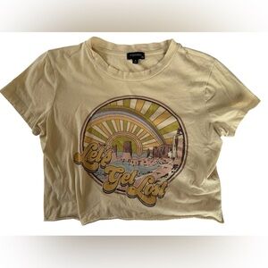 Retro Desert Rainbow "Let’s Get Lost" Crop Graphic Tee Boho Top S